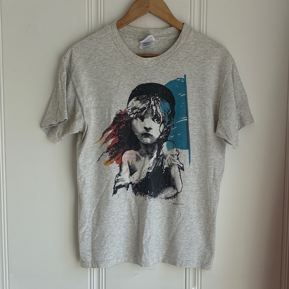 Vintage T-Shirt Les Miserables Single Stitch Cotton Heather Gray